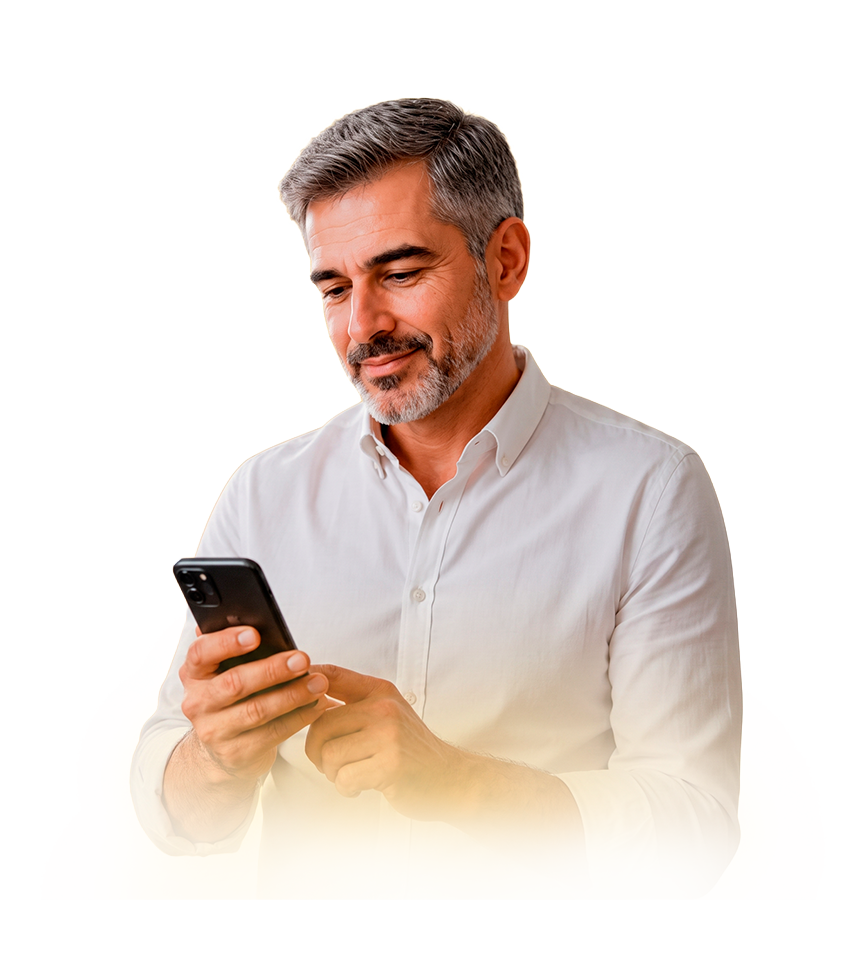 Executivo segurando smartphone